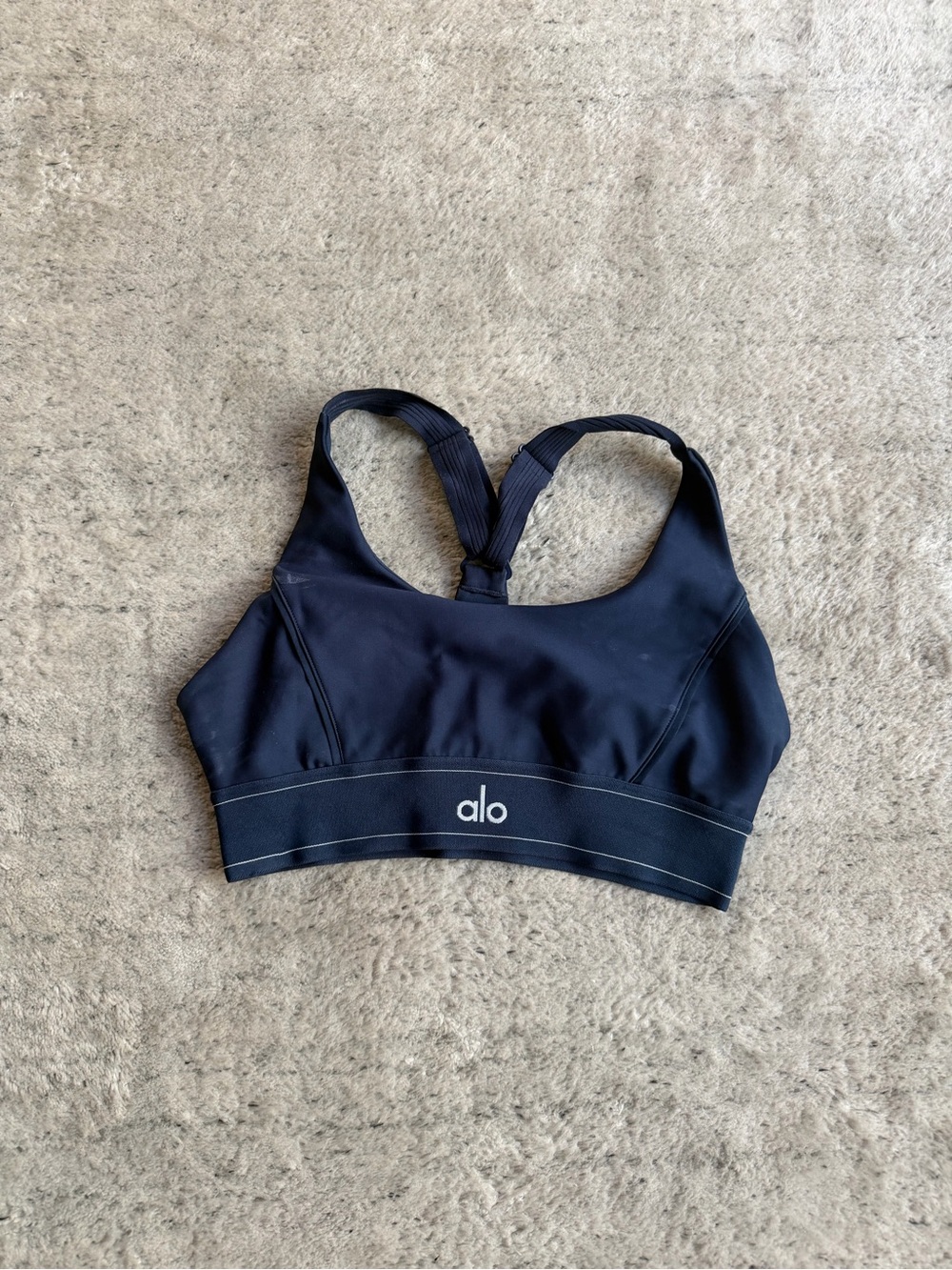 ALO Yoga navy Strappy Back Sports Bra